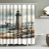 High-quality waterproof shower curtain featuring a lighthouse design for bathroom decor modern style home accessory with durable