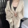 Korean Style Lazy Style Lantern Sleeve Soft Waxy Sweater Jacket for Women In Autumn and Winter Loose Large Version