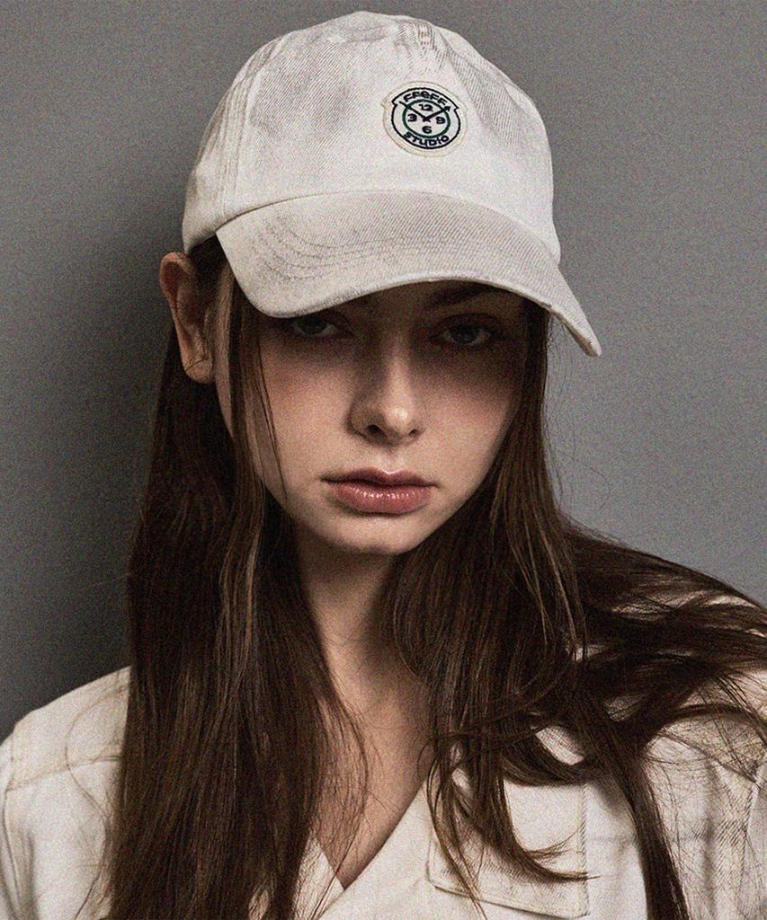 FFEFF STUDIO Dirty Wash Wappen Ball Cap (Ivory)