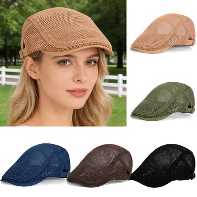 Retro Adult Summer Hat Mesh Women Beret Hats England Men Caps Fashion Casual Woman Sun Hats Teenager Peaked Cap