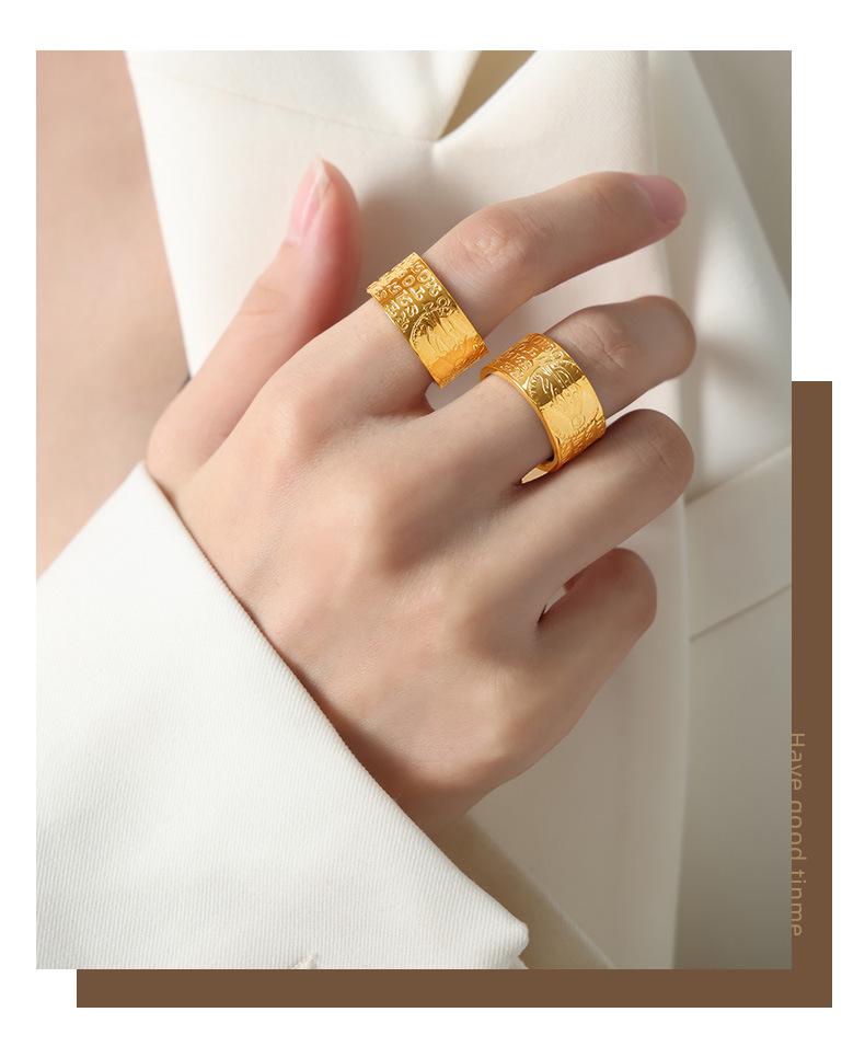 Personalized Engraved Geometric Titanium Steel Ring