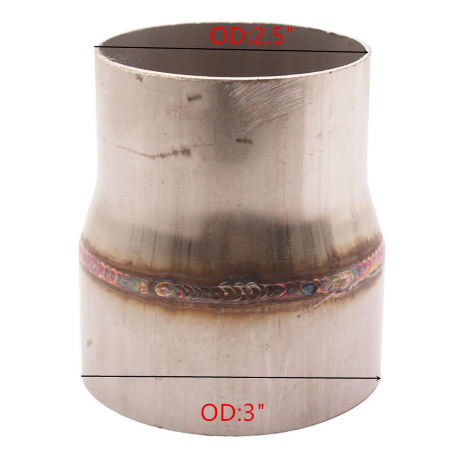 1pc Stainless Steel Piping Exhaust Reducer Connector 2.5" to 3" Universal