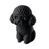 Huaqianguhh 3D Printed Cute Teddy Dog Statue, Mini Poodle Figurine, Matte Solid Black Statue with Detailed Curly Fur, Wide Anti-Tipping Base,