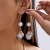 Boho Ocean Theme Jewelry Set for Women Metal Starfish Conch Imitation Pearl Pendant Earrings Necklace Beach Party Jewelry Gifts