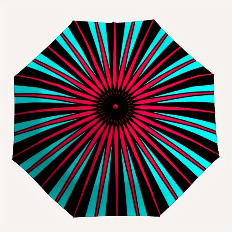 

1pc Abstract DesignAutomatic Folding Umbrella, Portable & Foldable Design with 8 Ribs, Casual Outdoor Accessory yy250804196