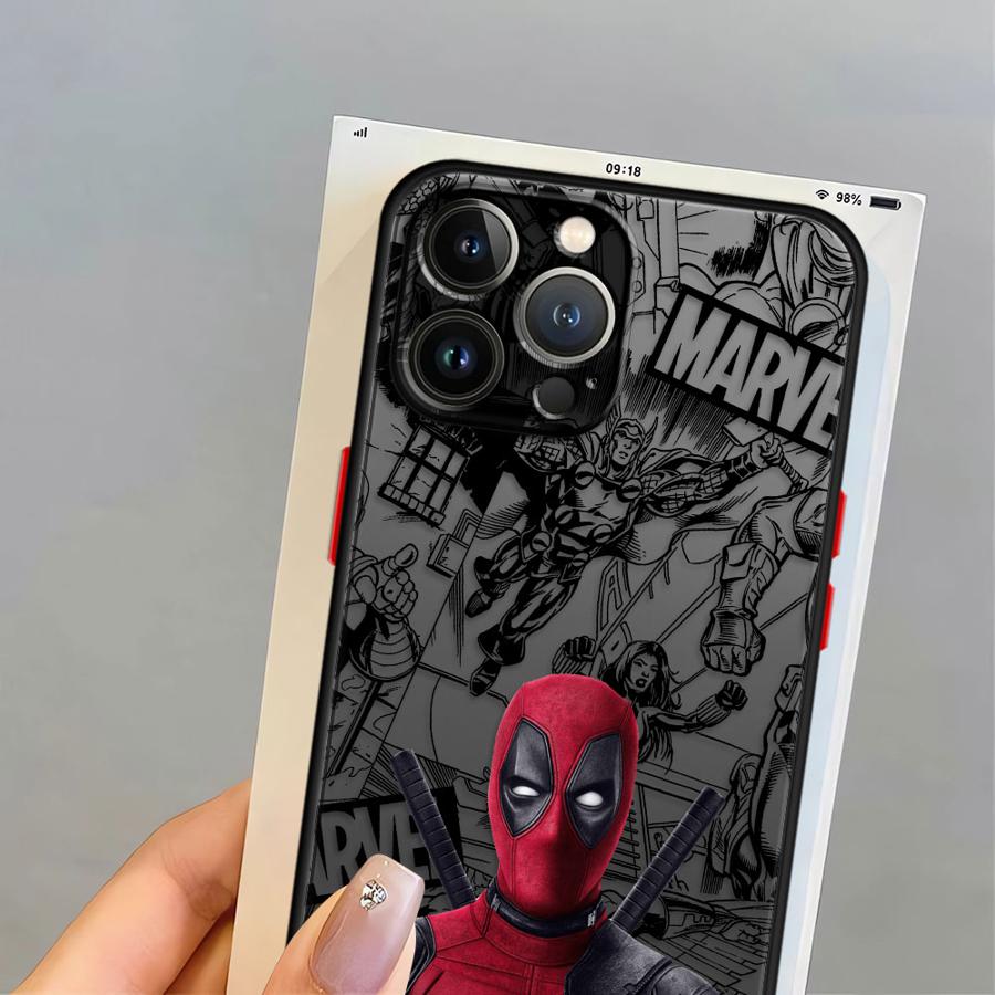Phone Case for iPhone SE 11 Pro Max 16 Pro XR XS X 15 Pro Max 14 13 Pro 12 Mini 7 8 SE 6s 16e TPU Cover Marvel Deadpool