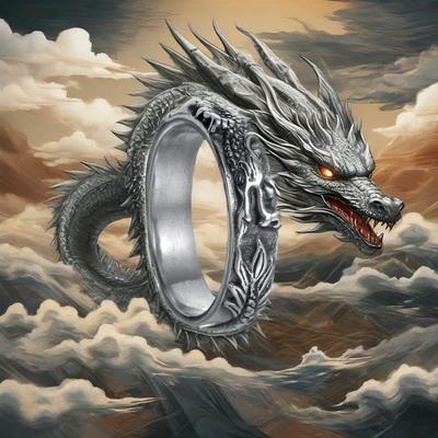Herrar Rostfritt Stål Drake Fingertopp Ring Silverfärgad Brons Stämpelristning Motorcykelband Punkstil Unisex Tillbehör