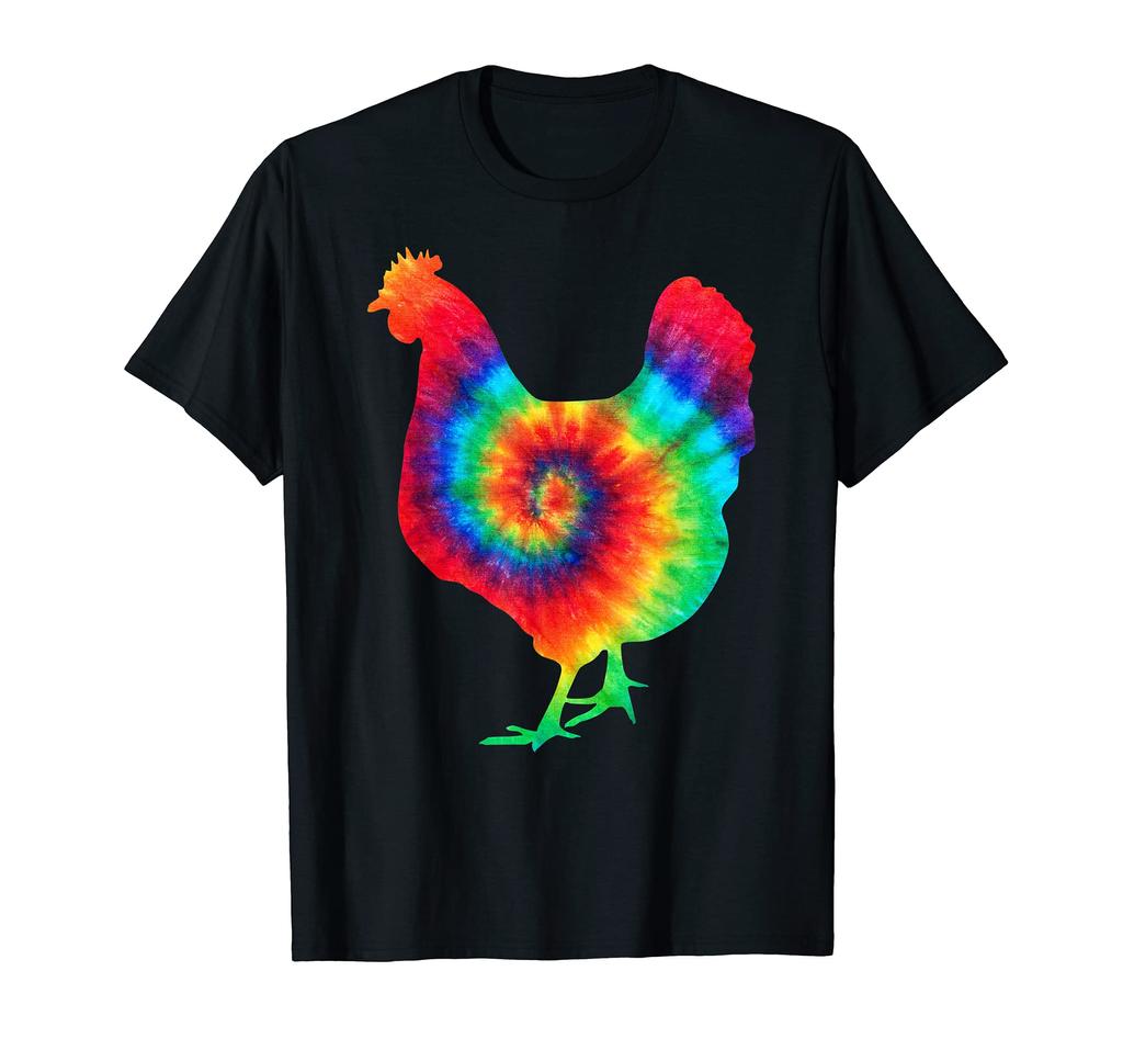 Chicken Chicken Garden Bird Tie Dye Tie Dye Pattern Tie Dye Rainbow Color Hippie T-Shirt