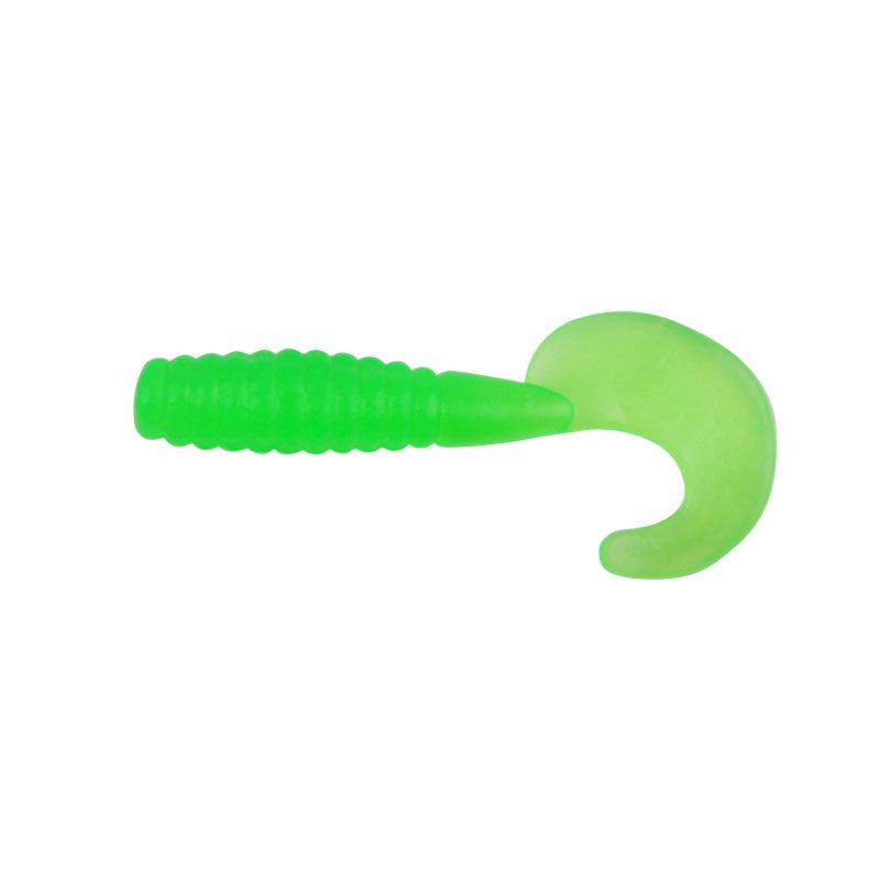 Set di Esche Artificiali in Silicone: Amo con Testa Piombata, Verme Morbido, Coda Riccia, 10 Colori, Ideale per Persico Trota & Pesce Mandarino.