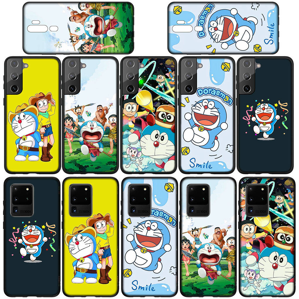 Phone Case for iPhone 17 16 15 Plus XR 16E Huawei P30 P20 Lite Redmi Note 14 12 11 13 Pro Max OPPO A60 A80 A40 A18 A38 A17 A54 Cartoon Doraemon Cover