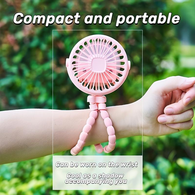 1pc Octopus Mini Fan with Flexible Tripod – USB Charged, Quiet & Adjustable 3-Speed, Soft Wind, Light Feature – Perfect for Gym, Cycling, Car, Desk