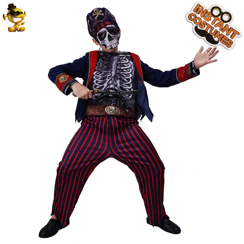 Children`s pirate cosplay costumes, Halloween boy