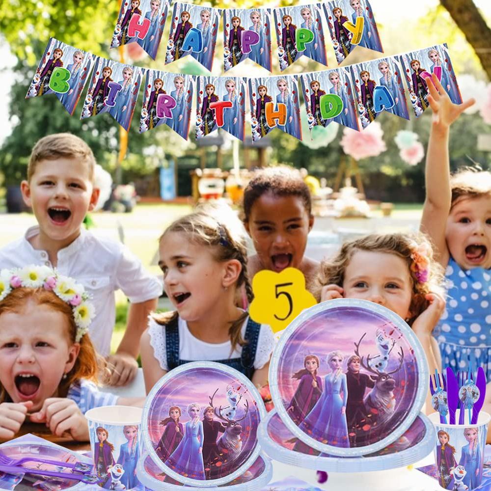 Princess Theme Decorations Banner Plate Cup Straws Tablecloth For Birthday Party