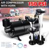 3L 150PSI Air Horn 150 BD Air Compressor and 4 Trumpet Chrome for Truck High Pressure Air