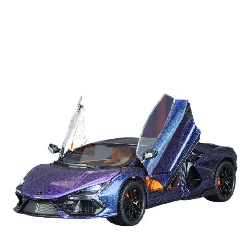 

1/24 Lamborghini Revuelto Alloy Sports Car Model Diecast Metal Toy Racing Super Car Vehicles Model Sound and Light Simulation Children s Gift фиолетовый
