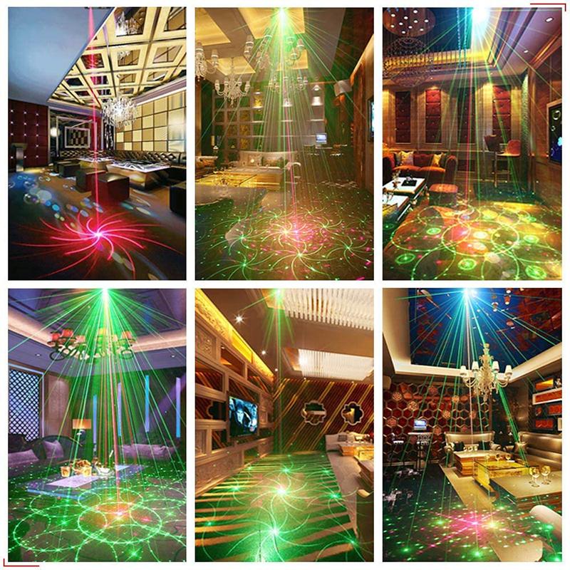 Lumini Disco Lumini cu fascicul de scenă cu laser RGB Lumini de petrecere DJ activate cu sunet cu efect de bliț stroboscopic