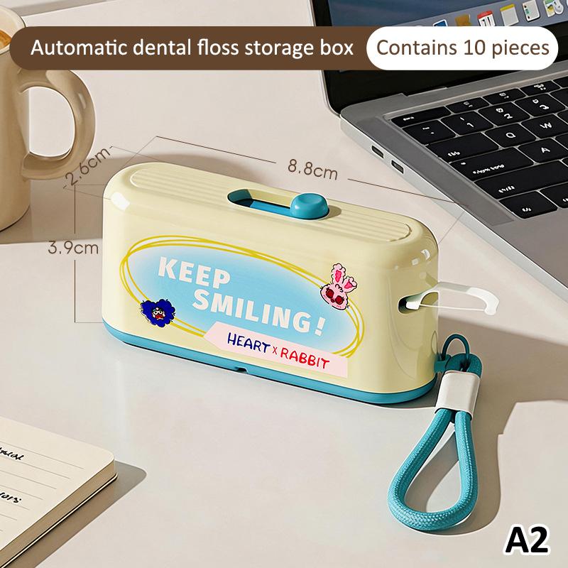 Portable Dental Floss Storage Box Floss Dispenser With 10Pcs Floss Automatic Ejectable Floss Organiser Teeth Cleaning Oral Care