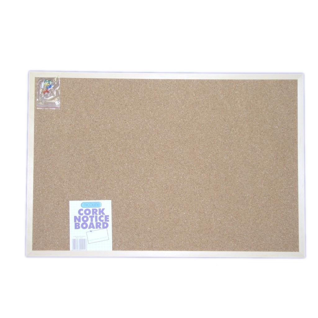 Tablón de anuncios de corcho Nicoline 60 x 40cm marrón