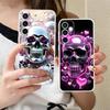 Silver Skull Clear Mobile Phone Case for Samsung Galaxy S25 S24 S23 S22 S21Plus FE Ultra Colorful Cover