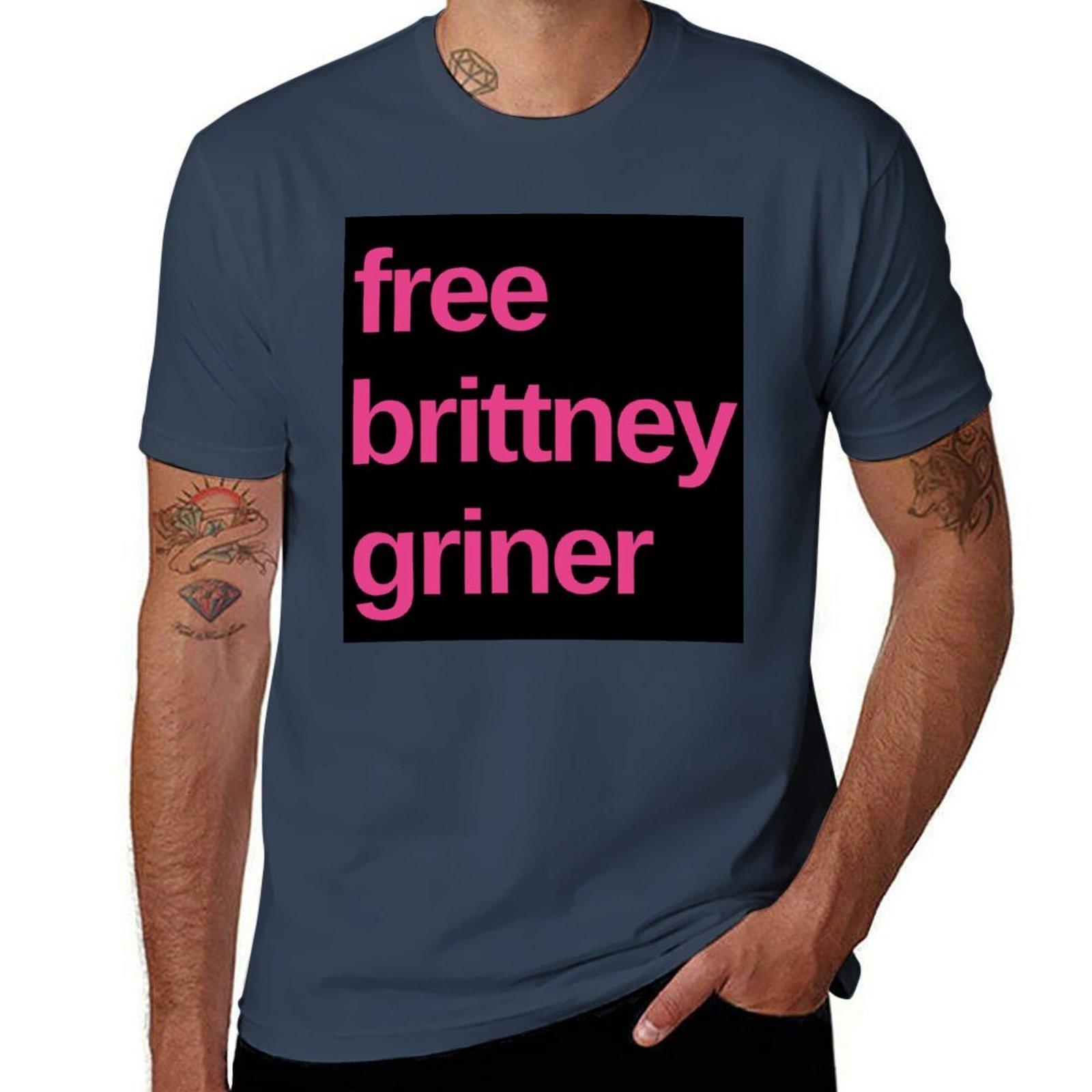 Free Brittney Griner Tshirt Basic Casual Short Sleeve Cotton Shirt S