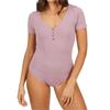 Womens/Ladies Button Detail Bodysuit