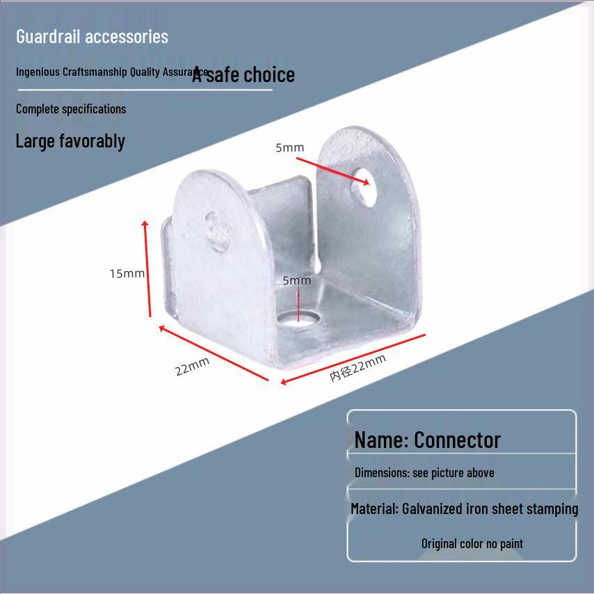 

Wrought Iron Fence Zinc Steel U-Shape Connectors, 40 Clips (Two-Pack, Three-Pack) for Square Tube Handrail