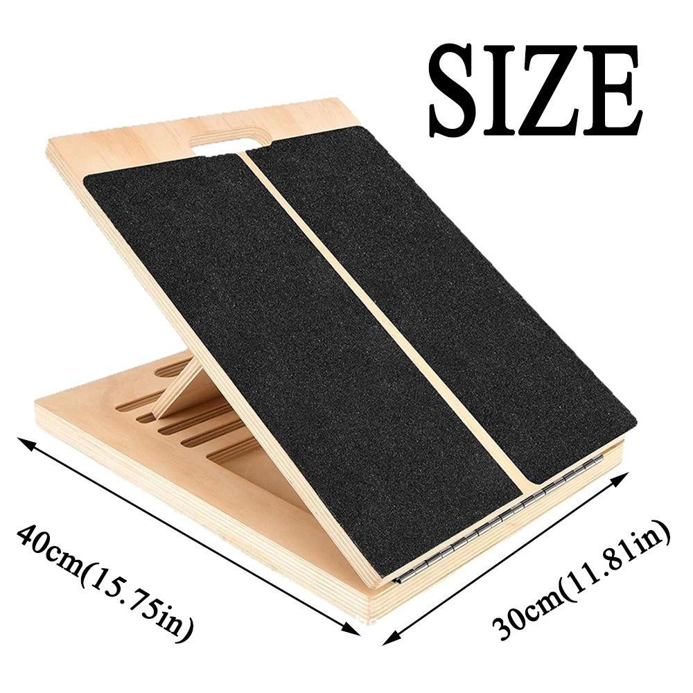 Folding Balancing Fitness Pedal Portable Wooden Slant Board  Strength Training