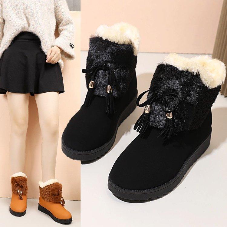 Northeast Snow Boots Women's Waterproof and Non-slip Older Children's Boots Winter Piled Thickened Cotton Shoes Princess Short Boots