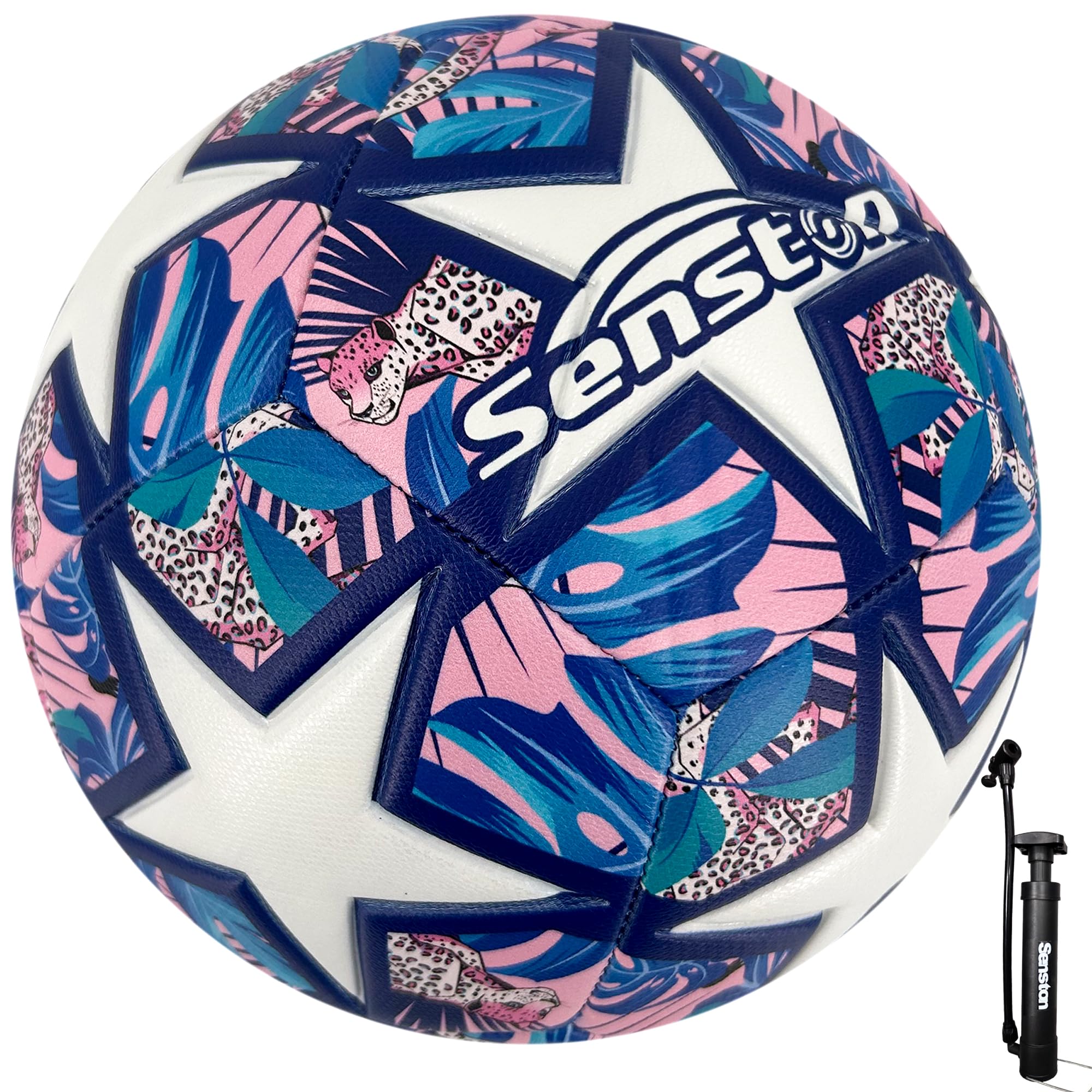Senston Soccer Ball Size 5 - Adult and Youth Training Ball for Soccer and Pump