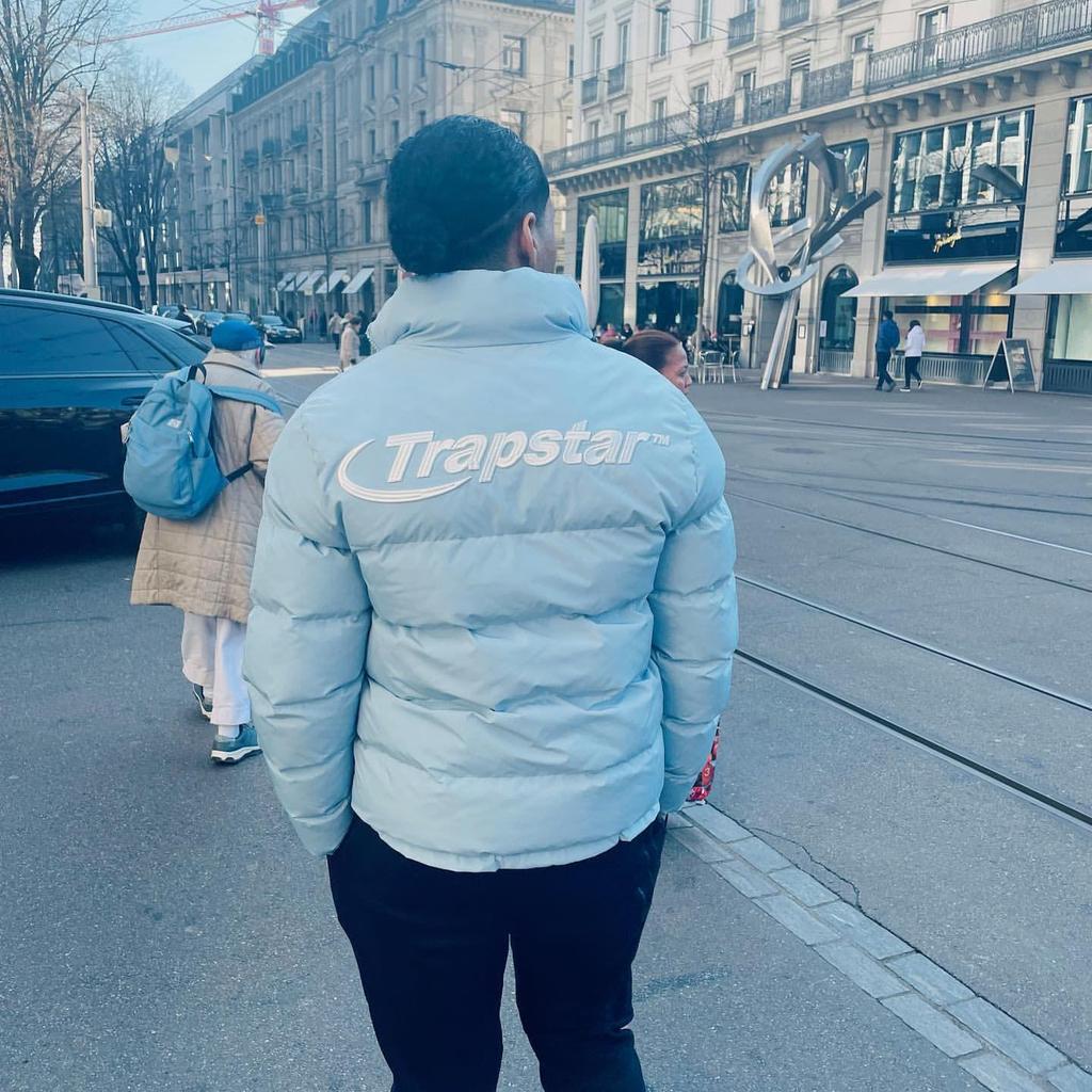 CrossTrapstar Men's Hooded Winter Jacket with Back Embroidery - American Street Loose Fit Hip Hop Style Cotton Coat