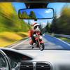 Motorcycle Cat Acrylic Hanging Decoration Home Indoor Christmas Tree Car Rearview Mirror 2D Flat Riding Kitten Hanging Ornament Cartoon Animal Pendant