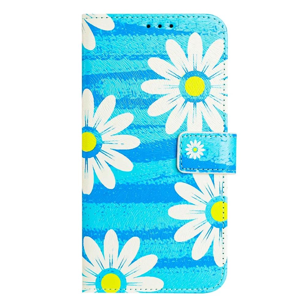 Coloured Drawing Wallet Case for iPhone 16E SE3 SE 8 7 6 6S Plus 16 Pro Max Shockproof Stand Card Holder Strap Flip Phone Cover