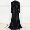 Elegant Rhinestone Long Sleeve Evening Gown