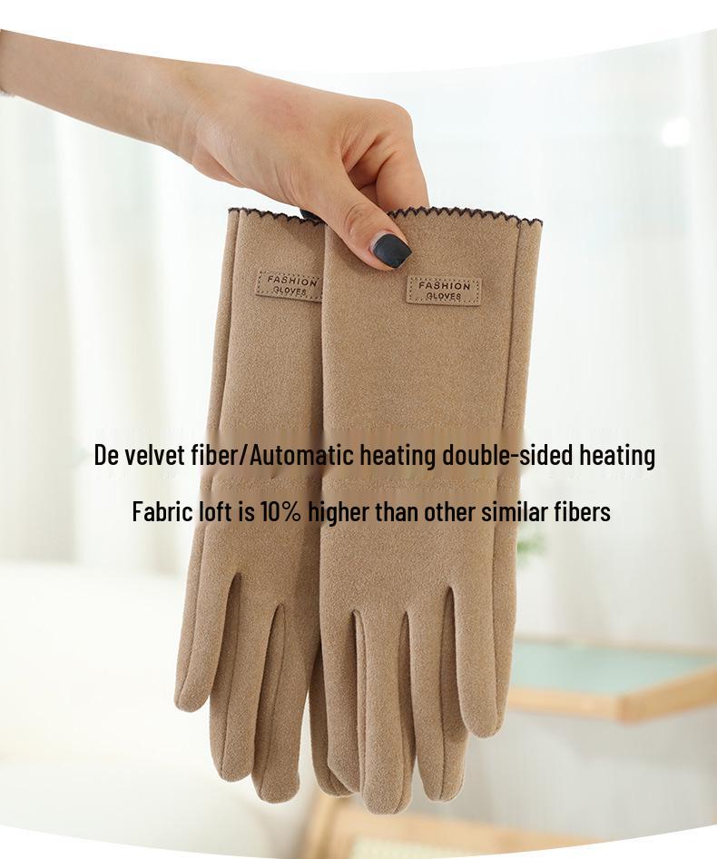Women's Touchscreen Velvet-Lined Cold-Proof Cycling & Driving Gloves for Autumn/Winter