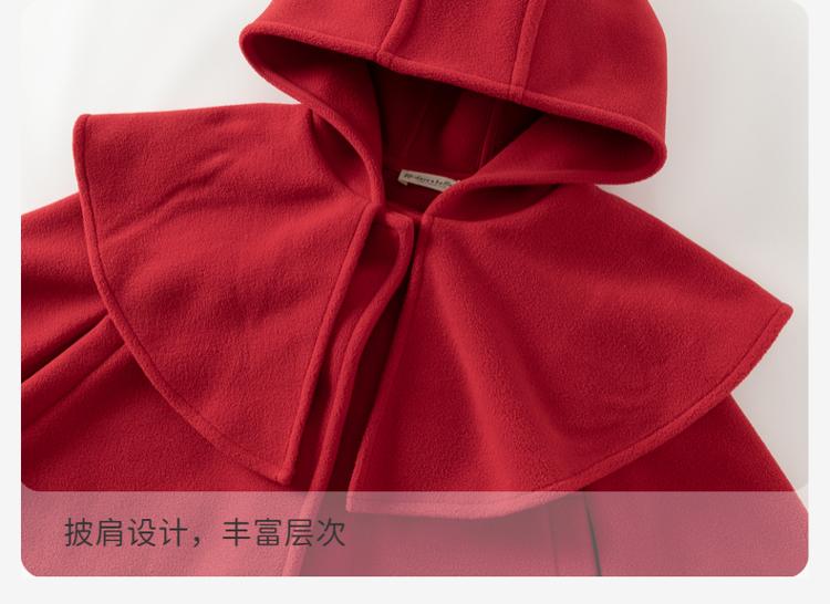 David Bella Children's Warm Fleece Cloak - Red Shawl