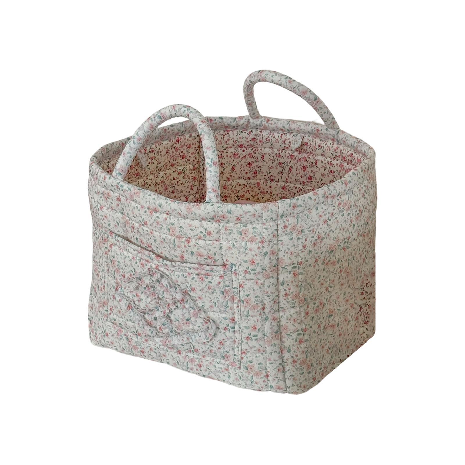 

Floral Pattern Laundry Basket - Lightweight, Foldable Laundry Basket With Handle, A Sweet And Storage Box For The Bedroom, Bathroom, And Dorm Room. One Size