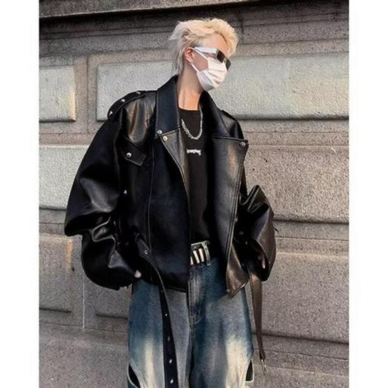 Men's Retro Street Style PU Leather Motorcycle Jacket
