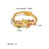 1 Stück Stylischer Ring 18K Vergoldet Mehrfarbig 304 Edelstahl & Zirkonia Offene Ringe Blumenblätter Für Damen Geschenk