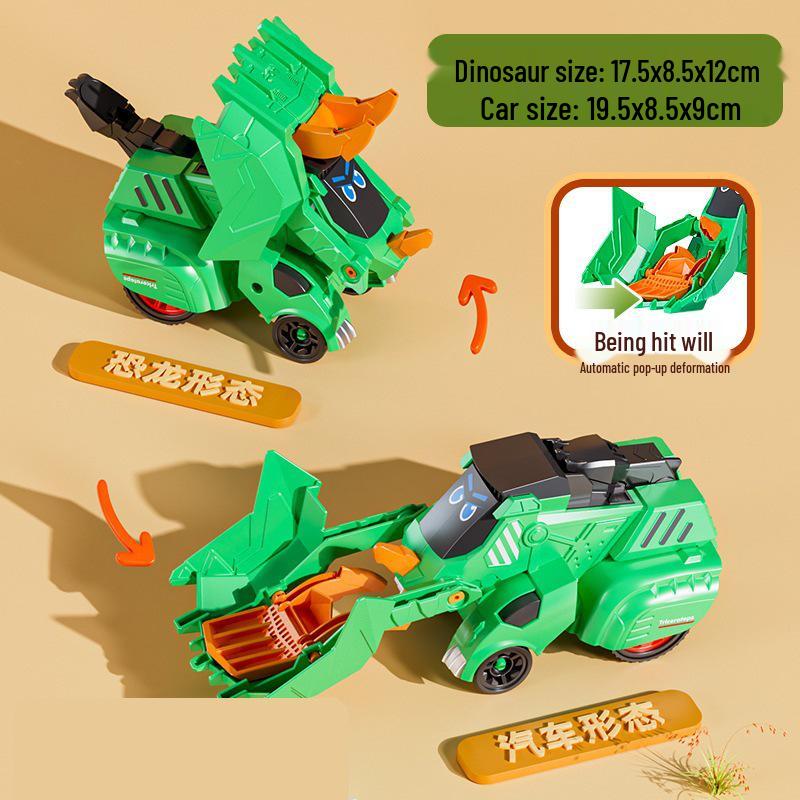 Transforming Dinosaur Inertial Toy Car: Plastic Engineering Vehicle for Kids