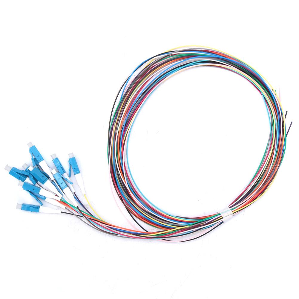 Fiber Pigtail LC Fiber Pigtail Optical Fiber Pigtail 12 Strand Fiber Optic Pigtail LC/UPC Single Mode Low Insertion Loss 1.5m