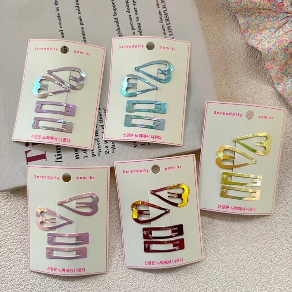 4pcs/set New Korean Amber Glossy Acetate Water Drop BB Snap Hair Clip for Girls Fashion Elegant Side Stray Hair Pin for Toddler