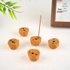 Handmade Coarse Pottery Lotus Pod Incense Holder - Retro Biomimetic Design, Chinese Style Zen Mini Ornament for Tea Room