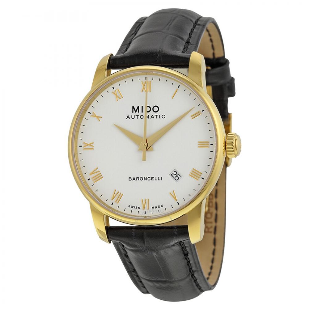 Mido Baroncelli Ii Automatic White Dial Black Leather Men S Watch M86003264