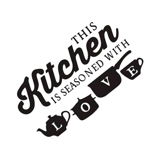 Removable Kitchen Love Pot Cup Wall Sticker Dining Room DIY Decal Home Decor