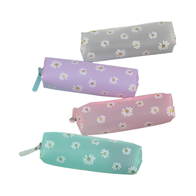 1pcs Cute Transparent Pencil Case Daisy Gift Stationery Storage Bag School Pencil Case Pencil Bag School Supplies Stationery