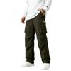 Men's Linen Casual Drawstring Straight Leg Pants with Multi-Pockets Breathable Lightweight for Summer Outdoor Daily Wear