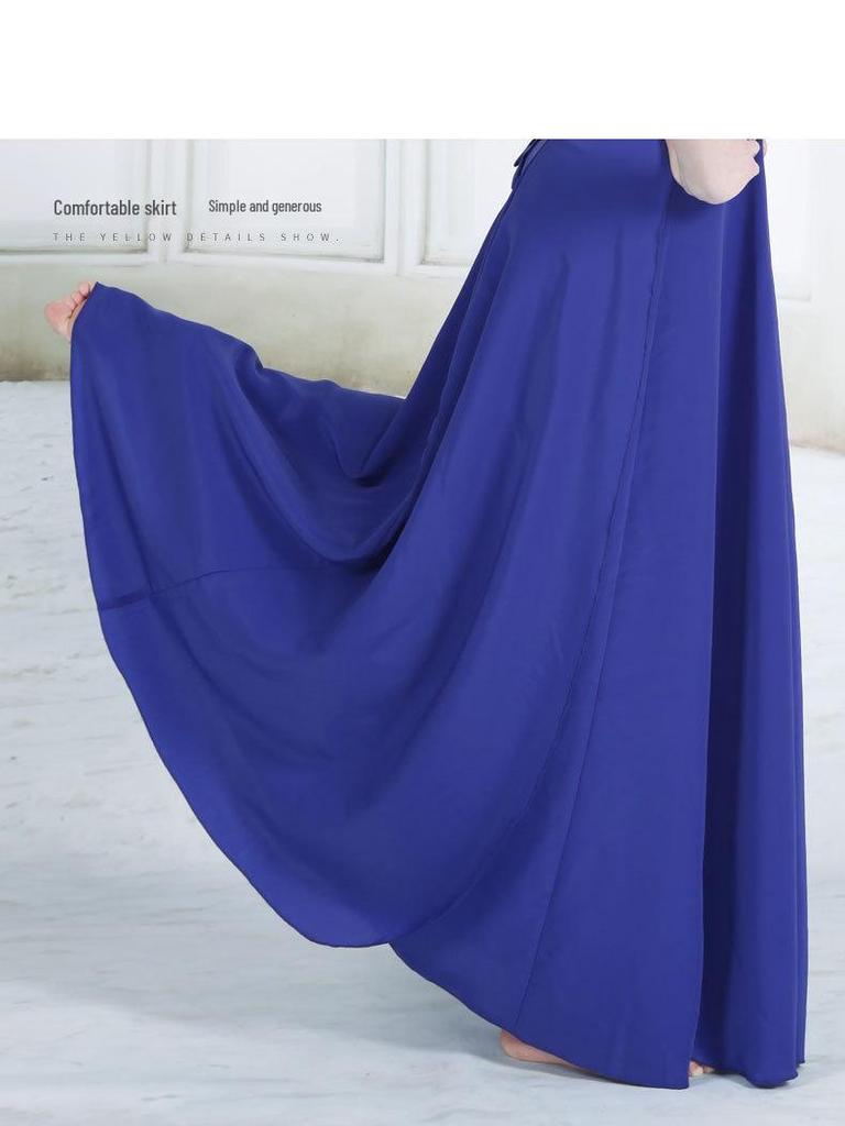 Red Shoes Midi Skirt: Gossamer Korean Dance Performance Costume for Women