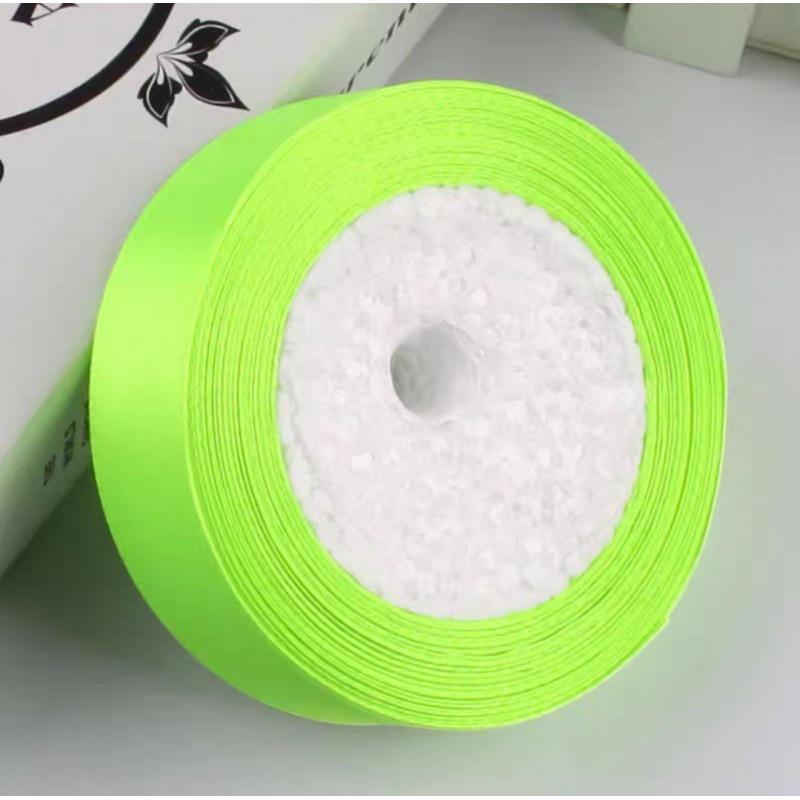 2.5cm Satin Floral Silk Ribbon Headband, Gift & Cake DIY, 25mm Polyester Craft Webbing