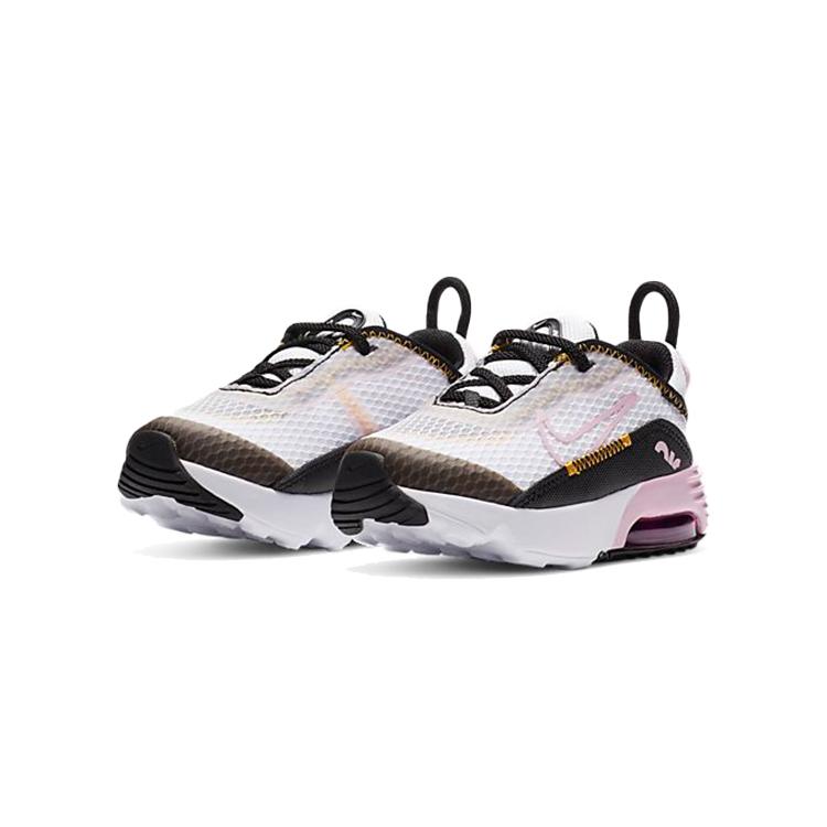 Nike Air Max 2090 Air Cushion Low top Running Shoes Black Pink White Infant And Toddler CU2092-104