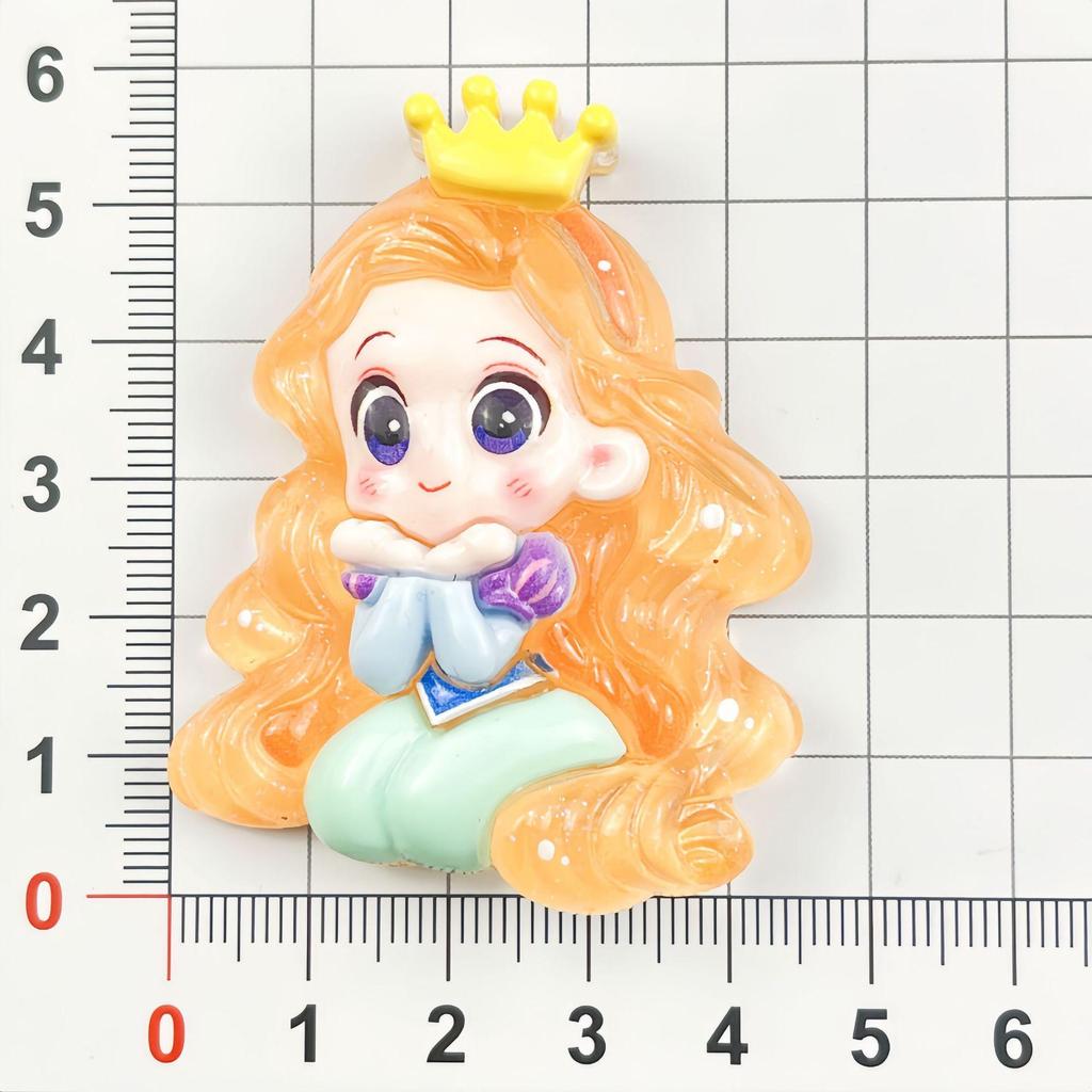 Luminous Mermaid Princess Resin Accessories: DIY Cream Glue Hair Clip & Magnet Material